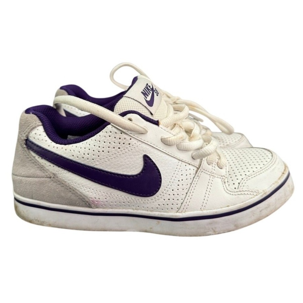 Nike SB Ruckis Low Skate Shoes White Court Purple Grey Suede Sneaker Size 7.5